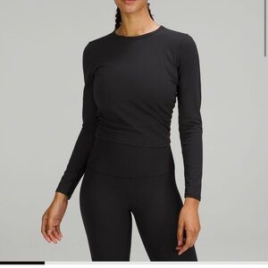 Lululemon All It Takes- long sleeve ribbed nulu black size 8